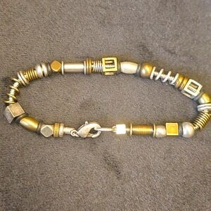 Steampunk mixed metal bracelet handmade
